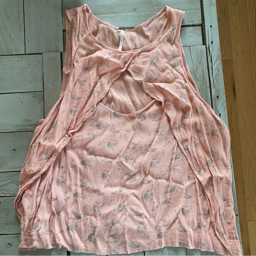 Free People Crinkled Sleeveless Blouse Top